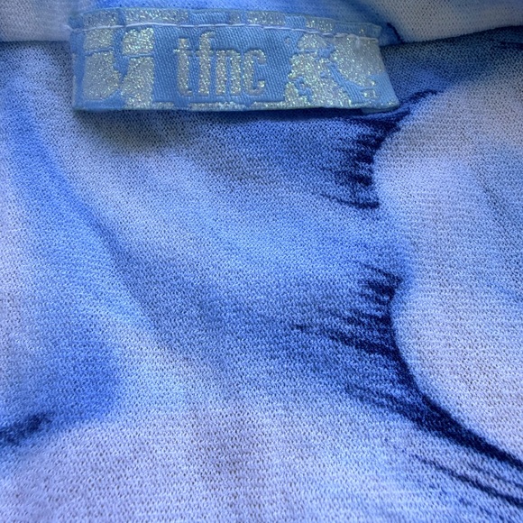 Vintage TFNC London Y2K Mesh Blue Floral Top - Picture 2 of 8